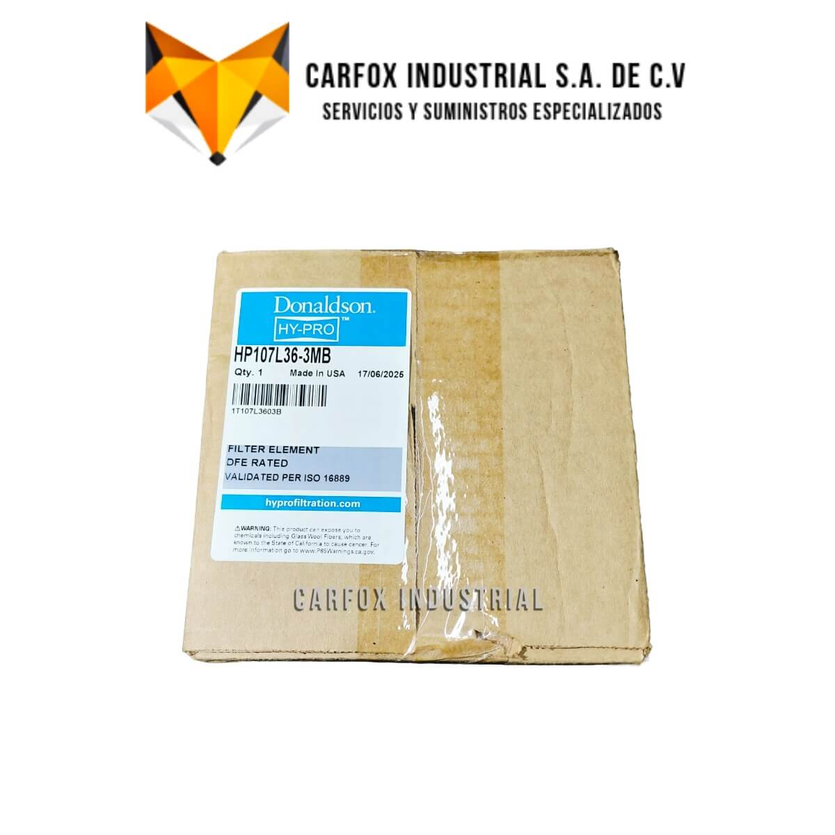 FILTRO HYPRO DE ALTA EFICIENCIA HP107L36-3MB