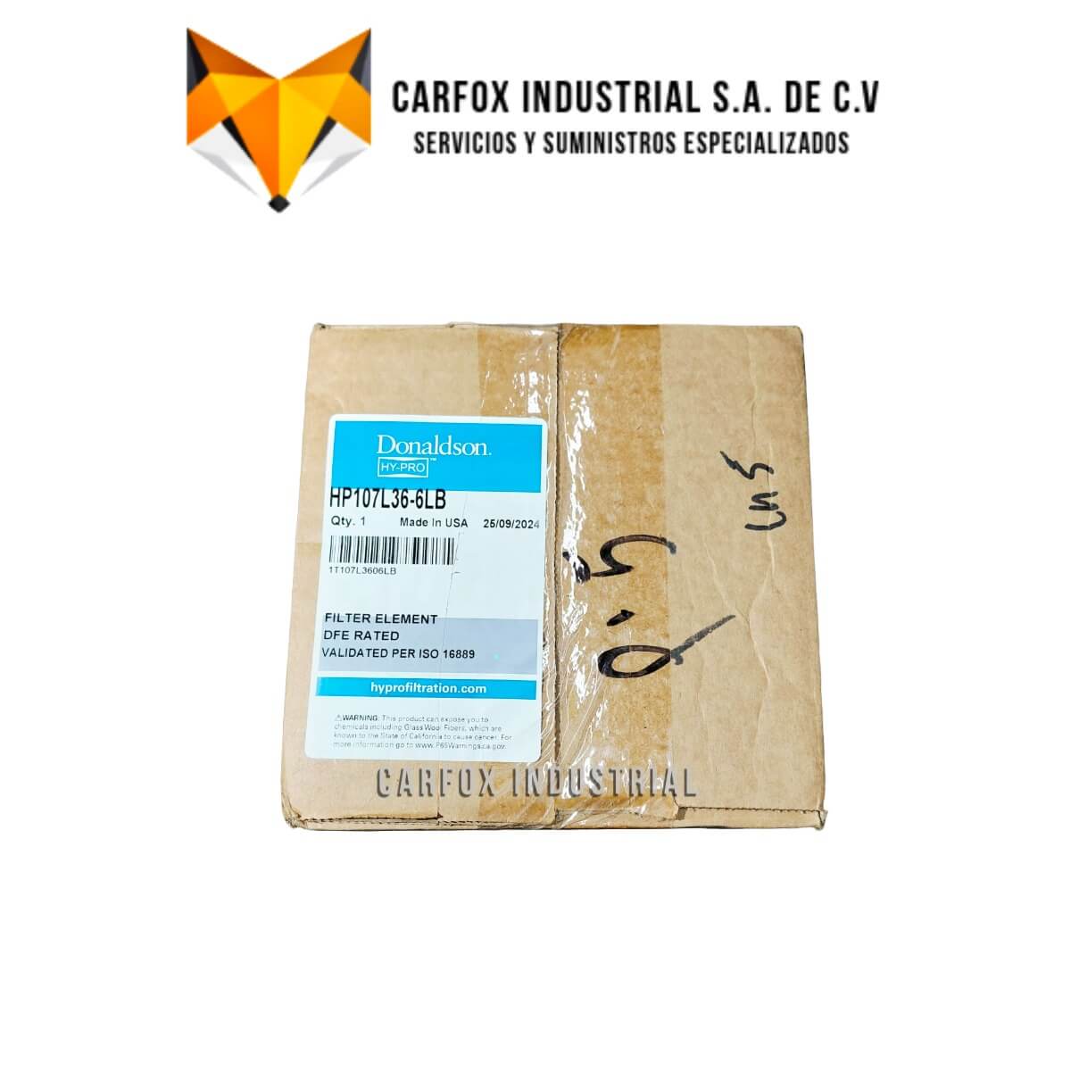 FILTRO HYPRO DE ALTA EFICIENCIA HP107L36-6MB