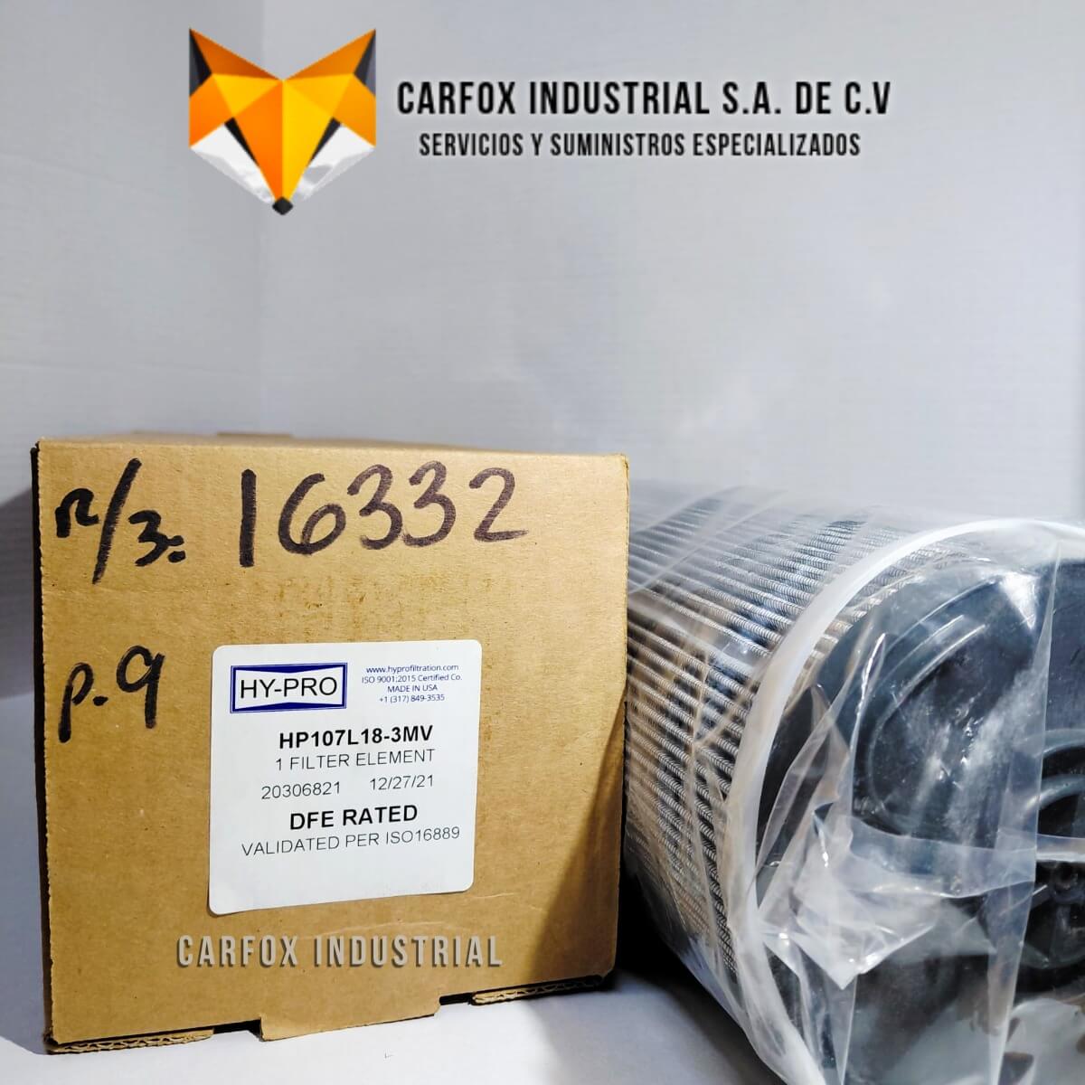 FILTRO HYPRO DE ALTA EFICIENCIA HP107L18-3MV